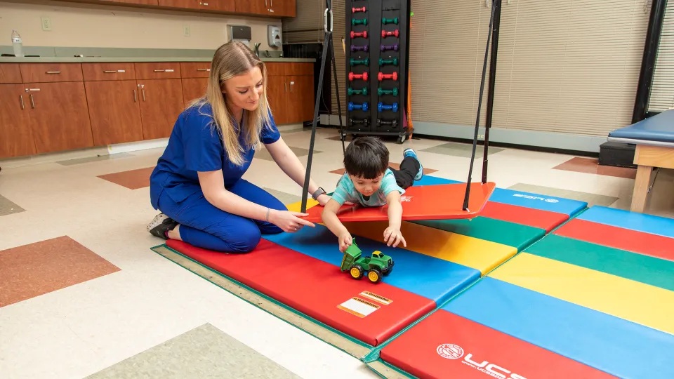 Therapist with child